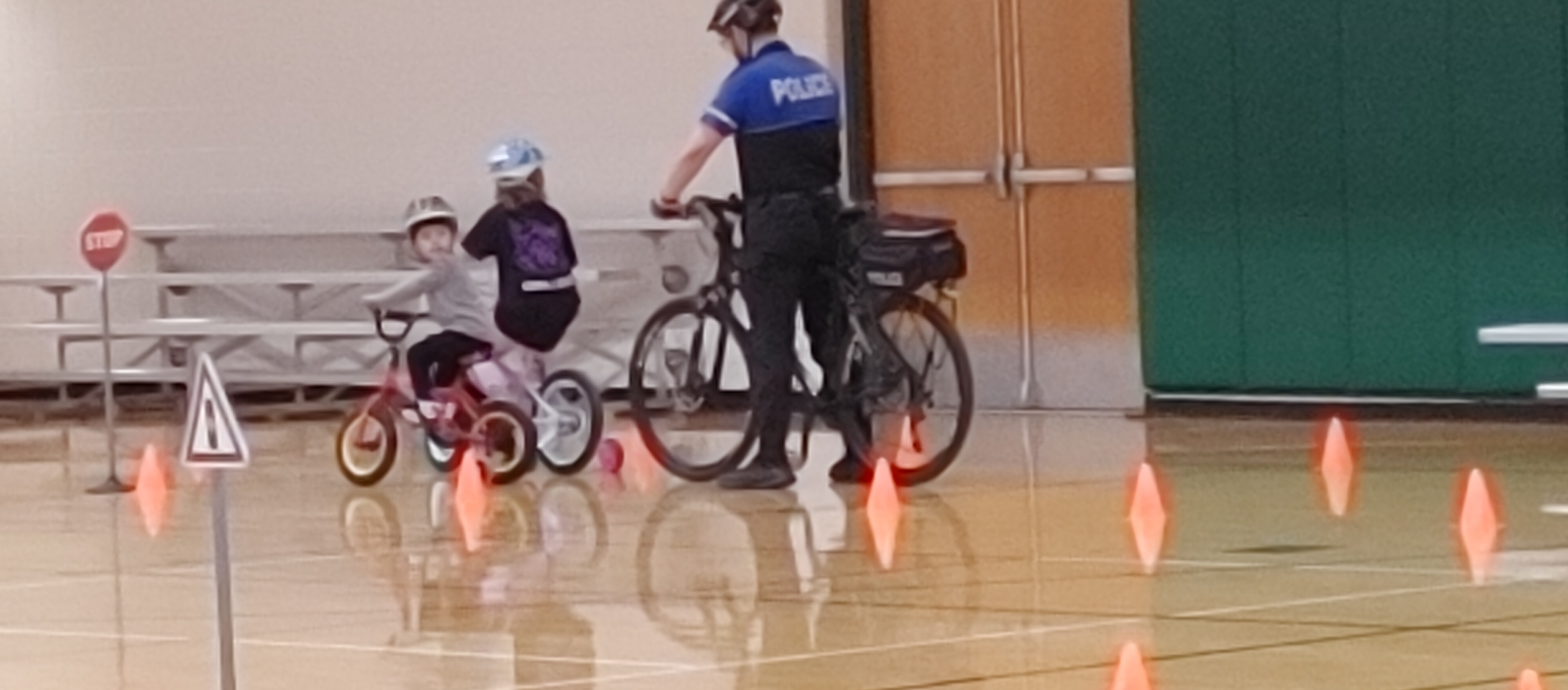 Streamwood Bike Police with kids at Streamwood Biking - Bike Safety & Skills at Streamwood Park District